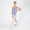 Energetiks Harmony Pleat Front Camisole Leotard Children Sizes in Powder Blue Dancer Front View