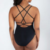 Energetiks Ashi Camisole Intricate Straps Leotard Adult in Black dancer back detail view