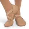 Capezio AcroKat Flexible Split Sole Acro Shoe Children's Sizes in Caramel front view