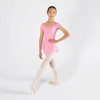 Energetiks Natalia Pull On Style Dance Skirt Children's Sizes in Petal Pink, Dancer Front View