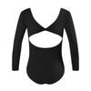 Energetiks Avery Long-Sleeve Dance Leotard Children's Sizes in Black, back view
