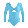 Energetiks Avery Long-Sleeve Dance Leotard Children's Sizes in Sky Blue, front view