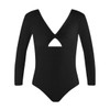 Energetiks Avery Long-Sleeve Dance Leotard Children's Sizes in Black, front view