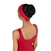 Energetiks Soft Moisture-Wicking Dance & Training Headband in Red, on a dancer's head