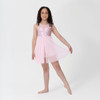 Studio 7 Dancewear Josie Lyrical Dance Dress Children's Sizes in Pale Pink, worn by a dancer, front view