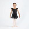 Energetiks Ruby Pull-On Mock Wrap Dance Skirt Children's Sizes in Black, dancer front view