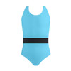 Energetiks Skyler Cross-Back Dance Leotard Children's Sizes in Sky Blue, front