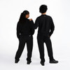 Energetiks Sydney Oversized Fit Crew Sweater Adult Sizes in Black, man and woman dancer back view