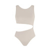 Energetiks Celeste High Neck Dance Leotard Adult Sizes in Ivory Sand, front