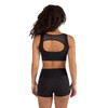 Energetiks Delta Double-Fronted Dance Crop Top Adult Sizes in Black, dancer back view