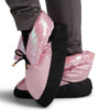 Capezio Mini Glam Non Slip Cushioned Sole Warmup Bootie in Metallic Light Pink