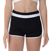 Studio 7 Dancewear Lara dance shorts for women in black/white with contrast trim and supportive athletic fit, front view
