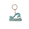 Energetiks Gymnastics Keyring with blue gymnast silhouette and gymnastics lettering on white background