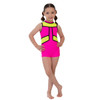 Girl wearing the Studio 7 Dancewear Ziggy Biketard in Pink Candy