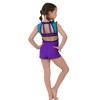 Girl in the Studio 7 Dancewear Ziggy Biketard in Purple Candy, mid pose