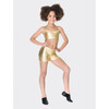 Studio 7 Dancewear Womens Metallic Hot Shorts V-Band Front Gold Side View