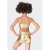 Studio 7 Dancewear Womens Metallic Hot Shorts V-Band Front Gold Back View