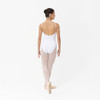 Studio 7 Dancewear camisole ballet leotard for children in white, back view showing gathered V-neckline and classic camisole fit