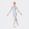 Studio 7 Dancewear camisole ballet leotard for children in pale blue, front view showing gathered V-neckline and classic camisole fit