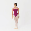 Studio 7 Dancewear wide strap dance leotard in boysenberry, children’s size, front view of the dancer