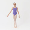Studio 7 Dancewear wide strap dance leotard in jacaranda, shown on dancer front view with supportive fit and classic ballet design