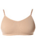 Front view of Studio 7 Dancewear Girls Convertible Dance Bra in flesh tone with flesh front straps