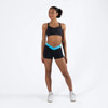 Energetiks Claudia Cross V Band Contrast Short Adult Sizes in Turquoise, dancer front view