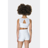 Studio 7 Dancewear Girls Mesh Performance Crop Top White Back View