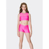 Studio 7 Dancewear Womens Mesh Performance Crop Top Hot Pink Front View