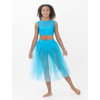 Studio 7 Dancewear Womens Mesh Performance Crop Top Turquoise Front View
