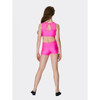 Studio 7 Dancewear Womens Mesh Performance Crop Top Hot Pink Back View