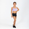 Energetiks Roxy Cross Back Straps Crop Top Children Sizes in Lilac, Dancer Front