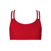 Energetiks Roxy Cross Back Straps Crop Top Children Sizes in Red, Front