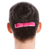 Energetiks Velvet Hair Bow with Comb for Dance & Performance in Mulberry, in a dancer's bun