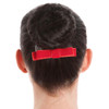 Energetiks Velvet Hair Bow with Comb for Dance & Performance in Red, in a dancer's bun