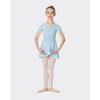 Girl in Pale Blue Studio 7 chiffon mock wrap skirt, front view
