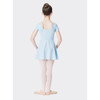 Girl in Pale Blue Studio 7 chiffon mock wrap skirt, back view