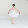 Girl in White Studio 7 Dancewear Premium Long Circle skirt, back view showing full circle