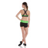 Energetiks Womens Kylie Gymnastics Shorts back view worn by dancer in Fluro Lime