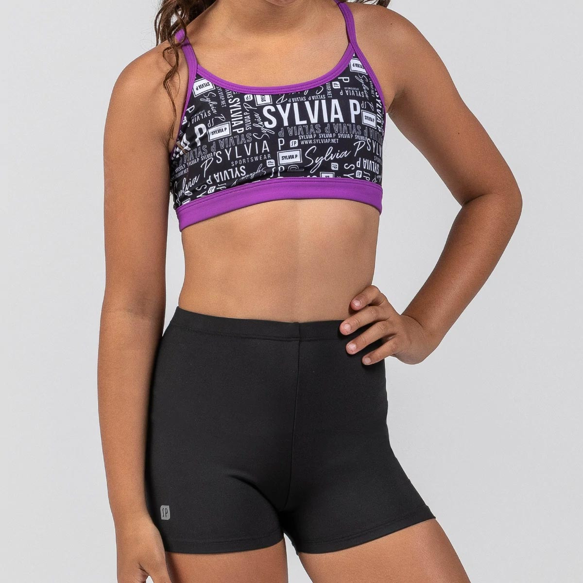 Sylvia P Black Lycra Short Children's Gymnastics Shorts