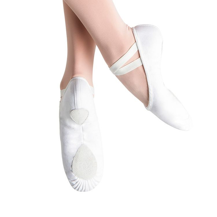 white canvas ballet pumps