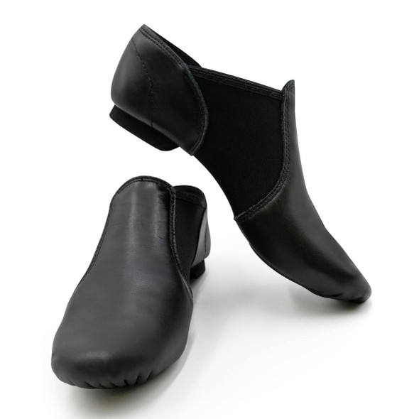 Capezio E Series Leather Jazz Shoes Slip On Adult Sizes in Black