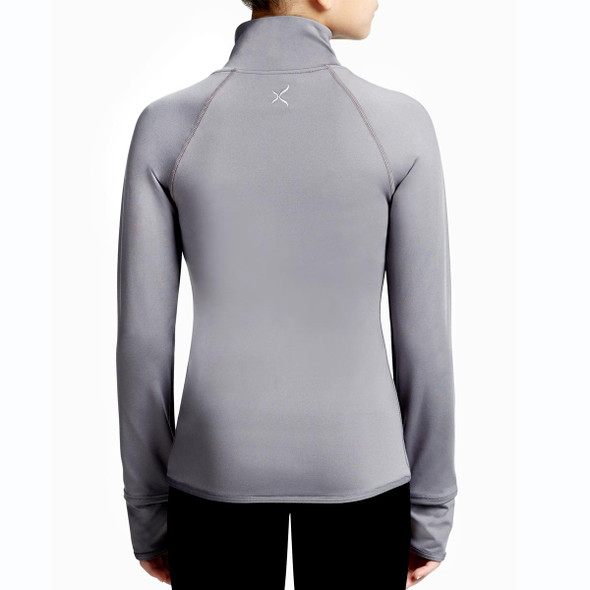 Capezio Lightweight Zip-Up Team Spirit Jacket  in grey, back view