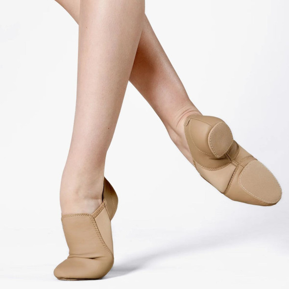 Energetiks Acro Boot Neoprene Split Sole Shoe for children in tan with flexible neoprene and slip-on design