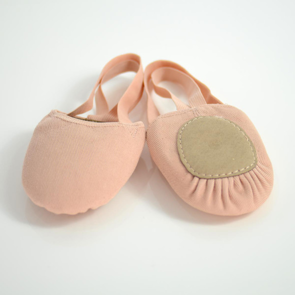 Dance Direct Pirouette half sole turn shoe in nude, top view