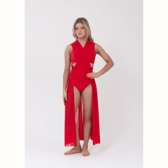 Studio 7 Dancewear Convertible Mesh Overdress Adult Sizes in Red