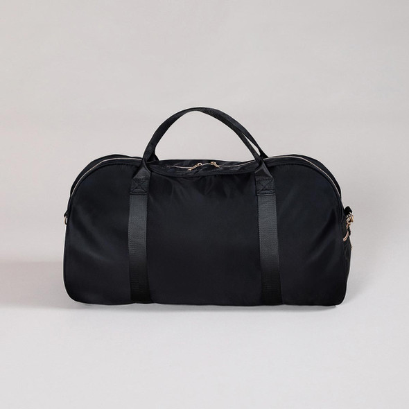 Energetiks Nova Duffle Bag in Black showing the back designed with water-resistant fabric and a streamlined profile for easy transport.