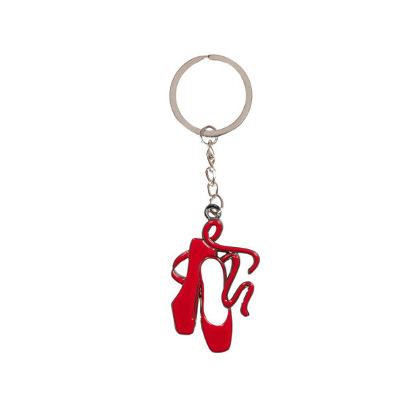 Energetiks Soft Enamel Pointe Shoe Keyring Gift Accessory in Red