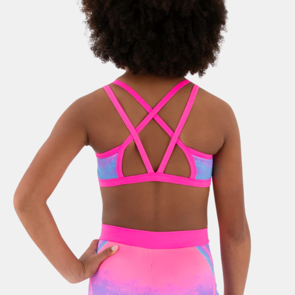 Sylvia P Cindy Rainbow Double Strap Crop Top Children's Sizes, back