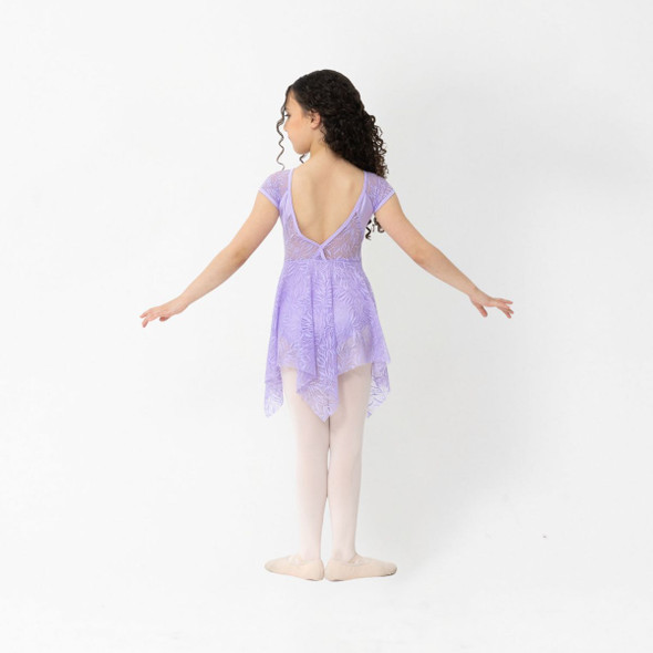 Studio 7 Dancewear Candice Lyrical Dance Dress Girls Sizes in Lilac, dancer back view